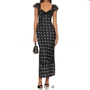 Butterfly Babe Midi Dress in Black And White Comb - FREE PEOPLE
